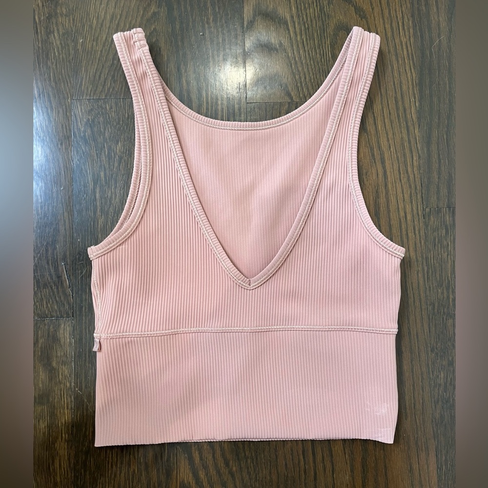 Lululemon Power Pivot Ribbed Tank Top in Pink Clay